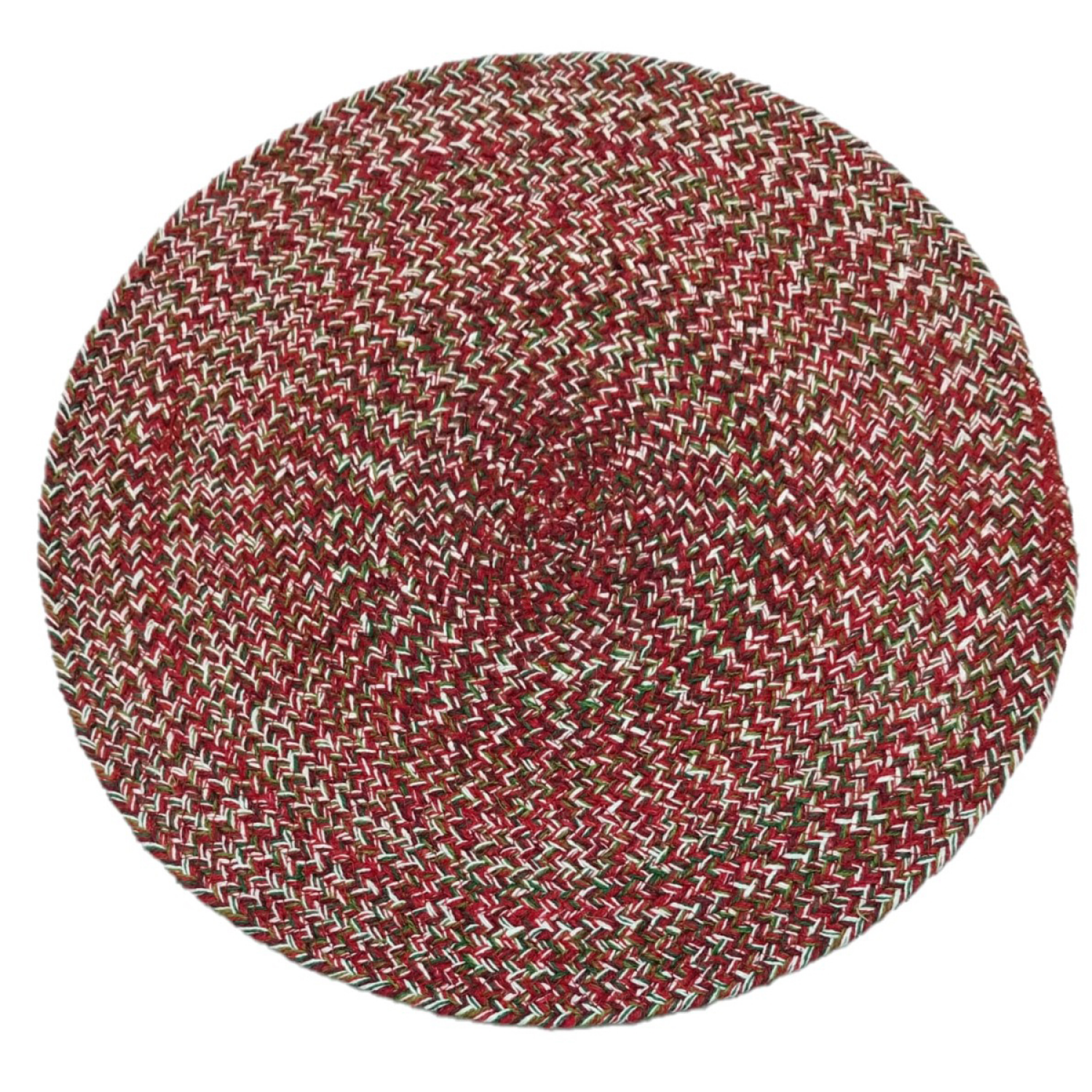 slide 1 of 1, December Home Red Marled Twist Holiday Placemat, 15 in Round, Red, 15 in