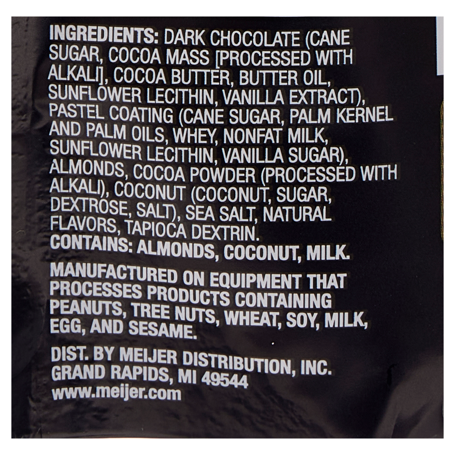 slide 3 of 4, FREDERIKS BY MEIJER Frederik's by Meijer Dark Chocolate Cocoa Dusted Coconut Almond - 9 oz, 9 oz