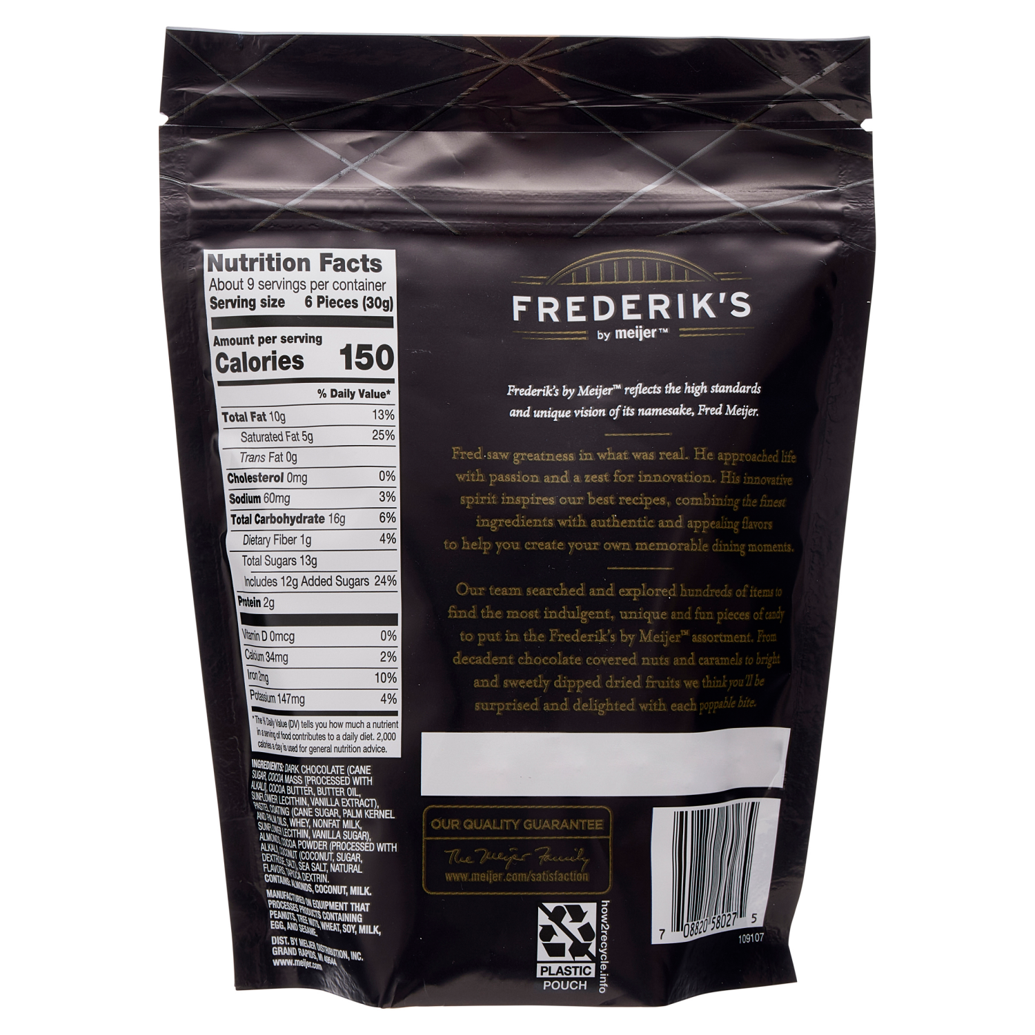 slide 4 of 4, FREDERIKS BY MEIJER Frederik's by Meijer Dark Chocolate Cocoa Dusted Coconut Almond - 9 oz, 9 oz