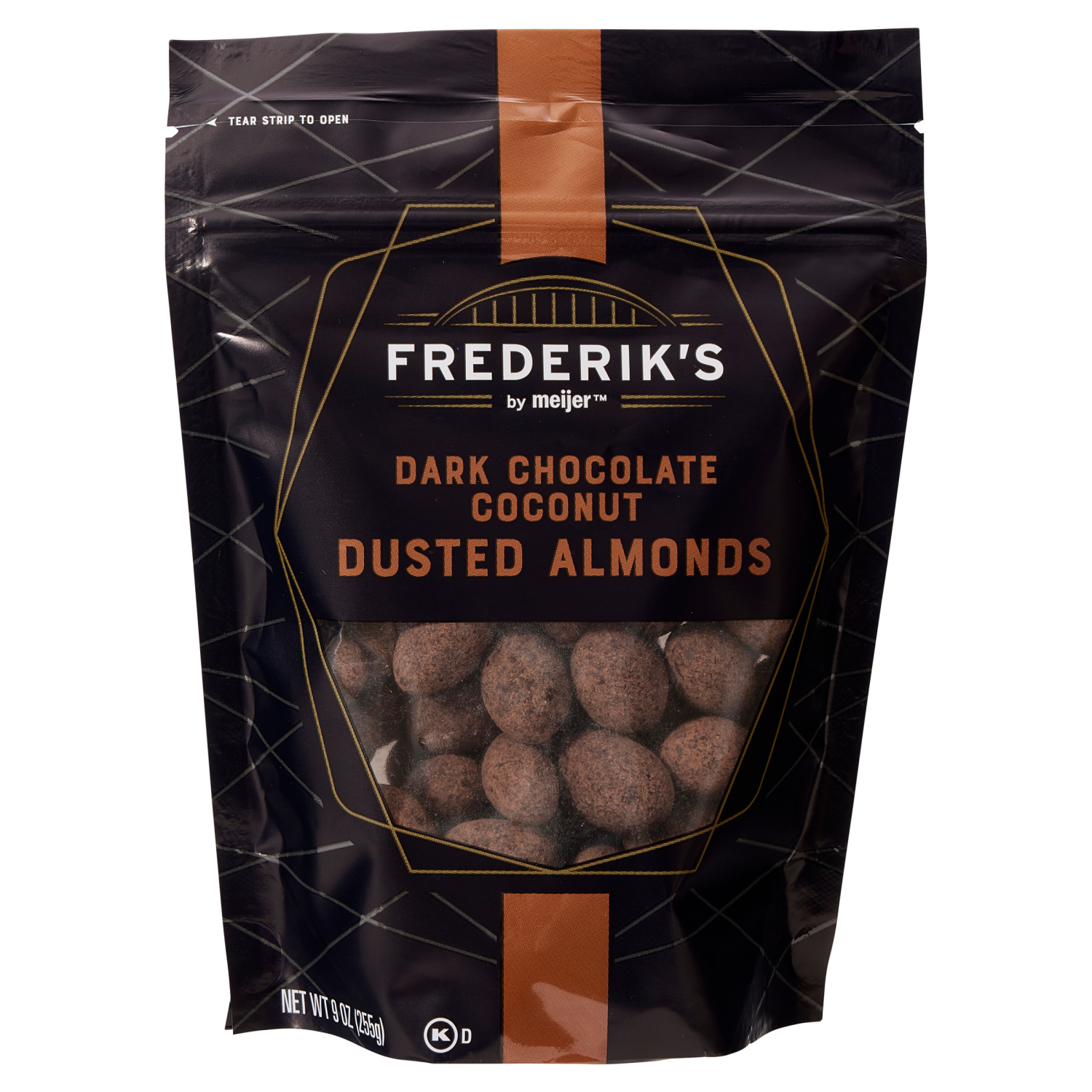 slide 1 of 4, FREDERIKS BY MEIJER Frederik's by Meijer Dark Chocolate Cocoa Dusted Coconut Almond - 9 oz, 9 oz