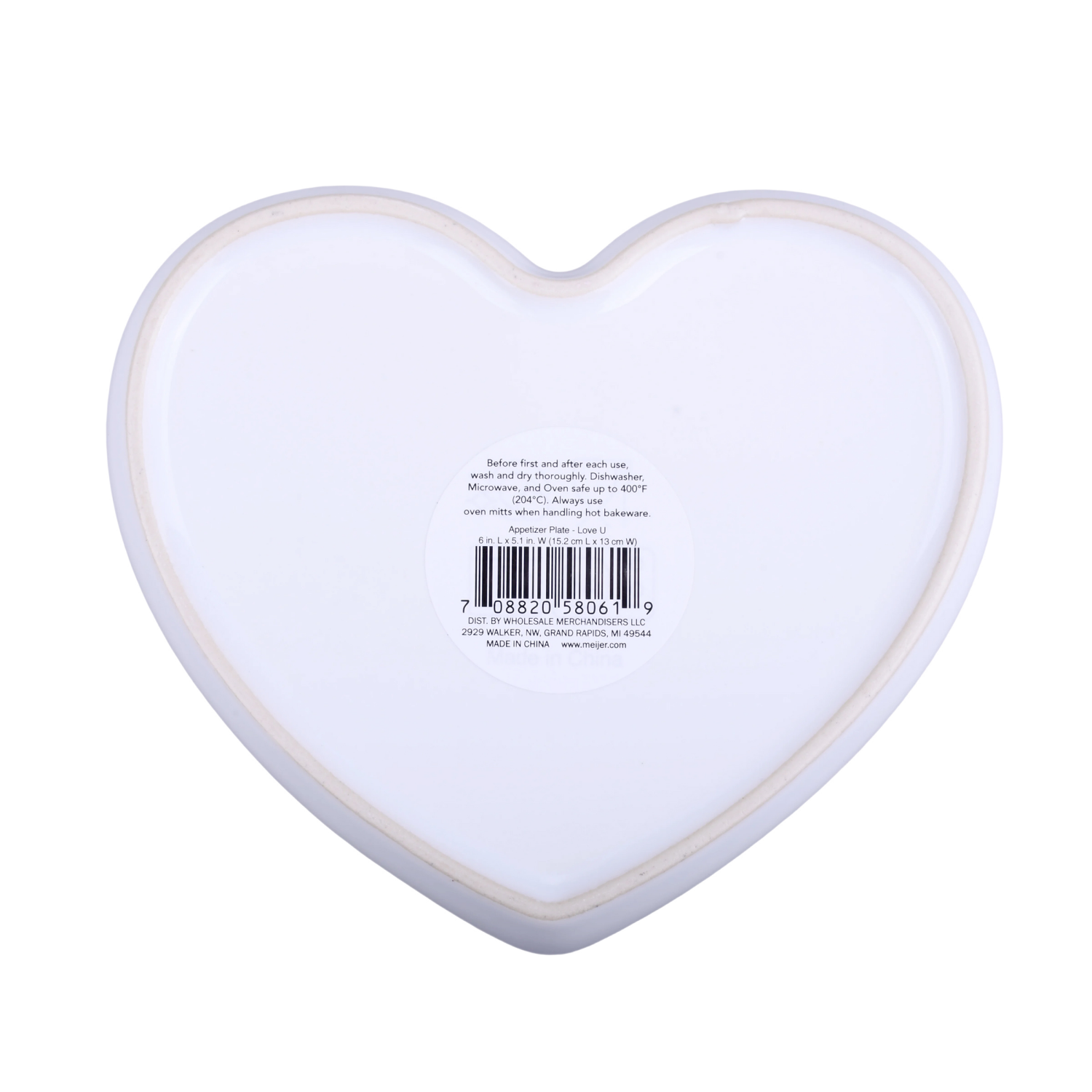 slide 2 of 6, Meijer Corporate Seasonal Mcs Val Ceramic App Plate 6" White Asrt, 6 in