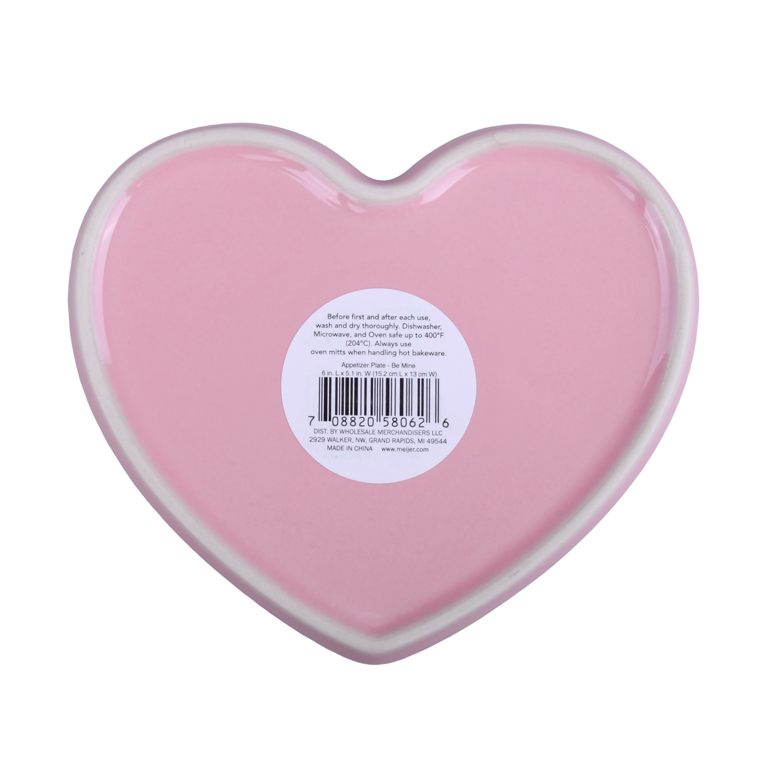 slide 3 of 6, Meijer Corporate Seasonal Mcs Val Ceramic App Plate 6" Pink Asrt, 6 in