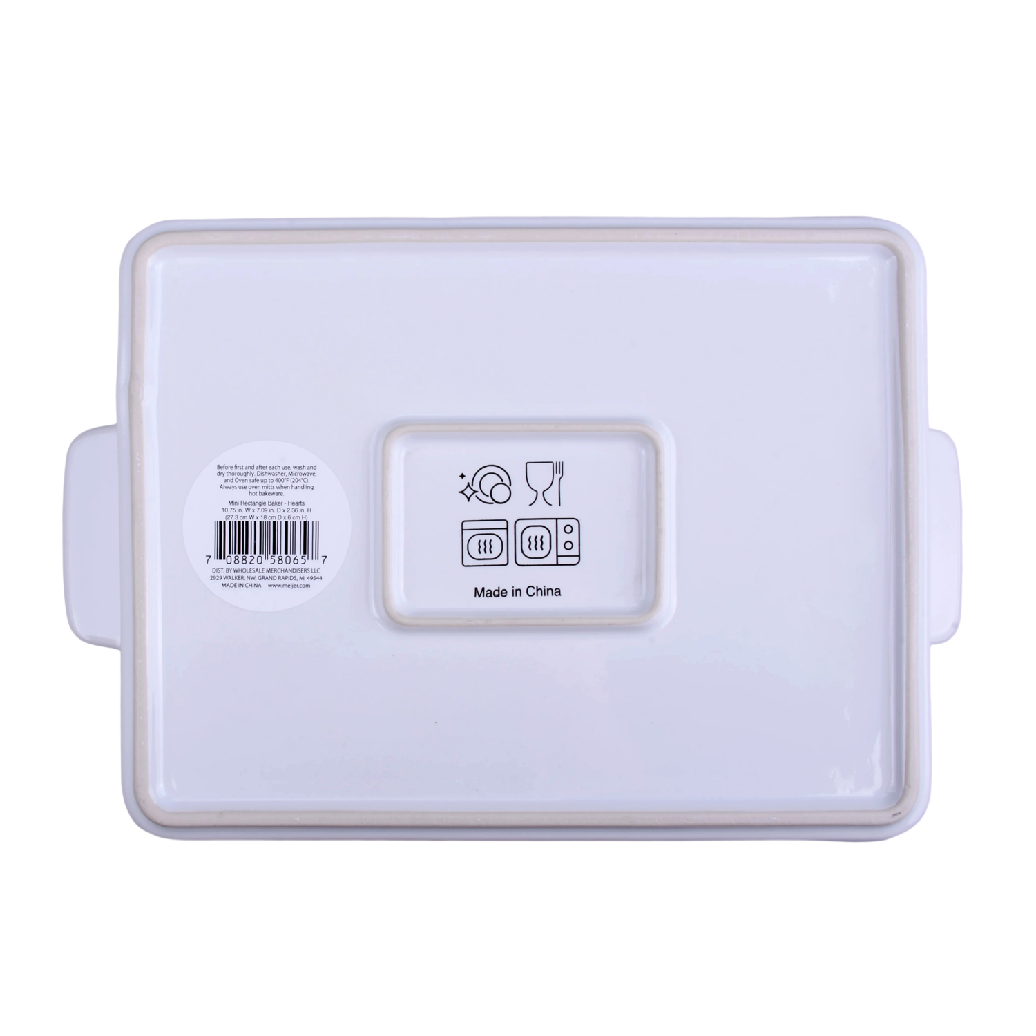 slide 2 of 3, Meijer Corporate Seasonal Ceramic Rectangle Baker White, 10.75 x 8.5 in