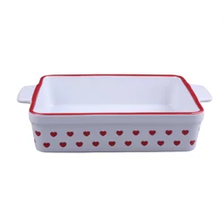 Meijer Corporate Seasonal Ceramic Rectangle Baker White