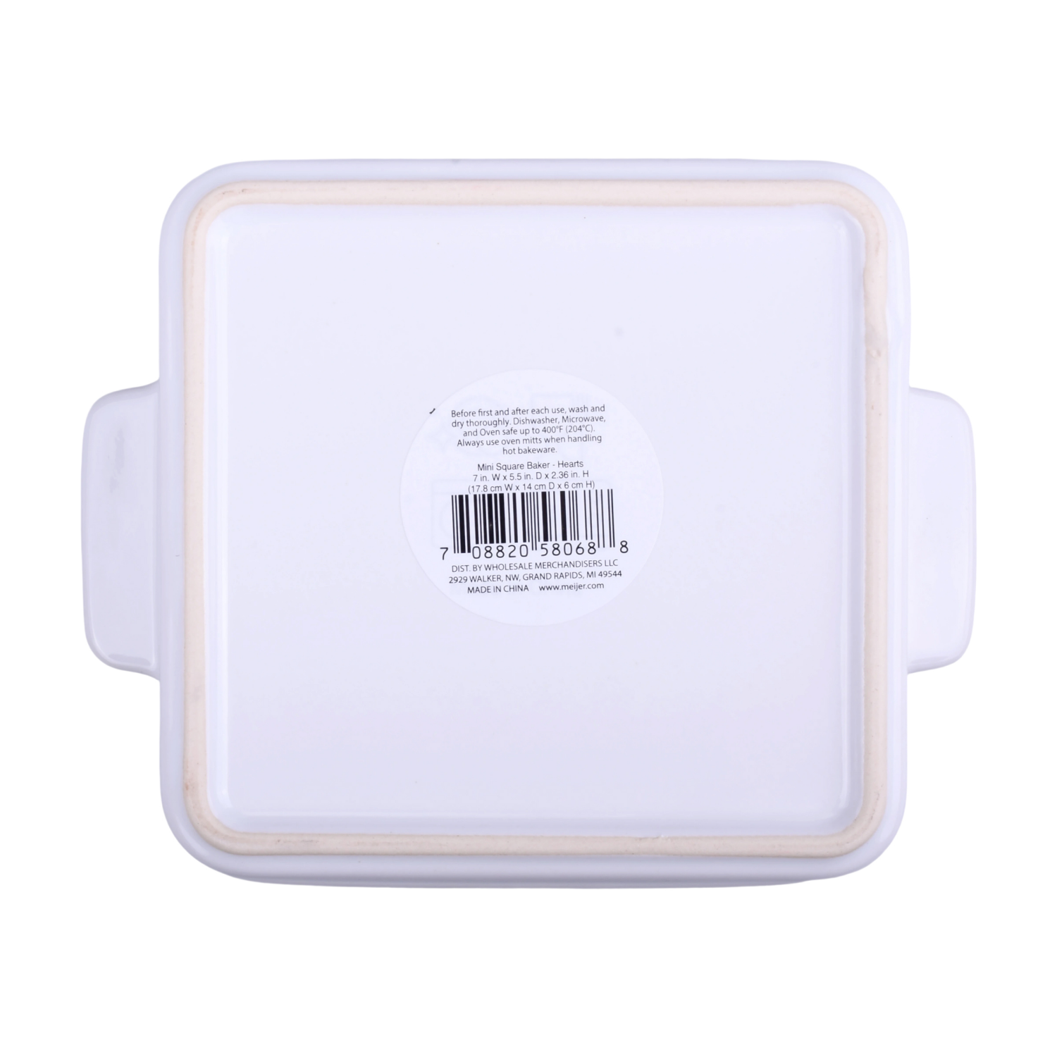 slide 2 of 3, Meijer Corporate Seasonal Ceramic Square Baker White, 7 x 5.5 in