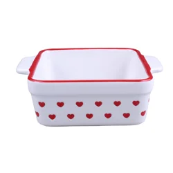 Meijer Corporate Seasonal Ceramic Square Baker White