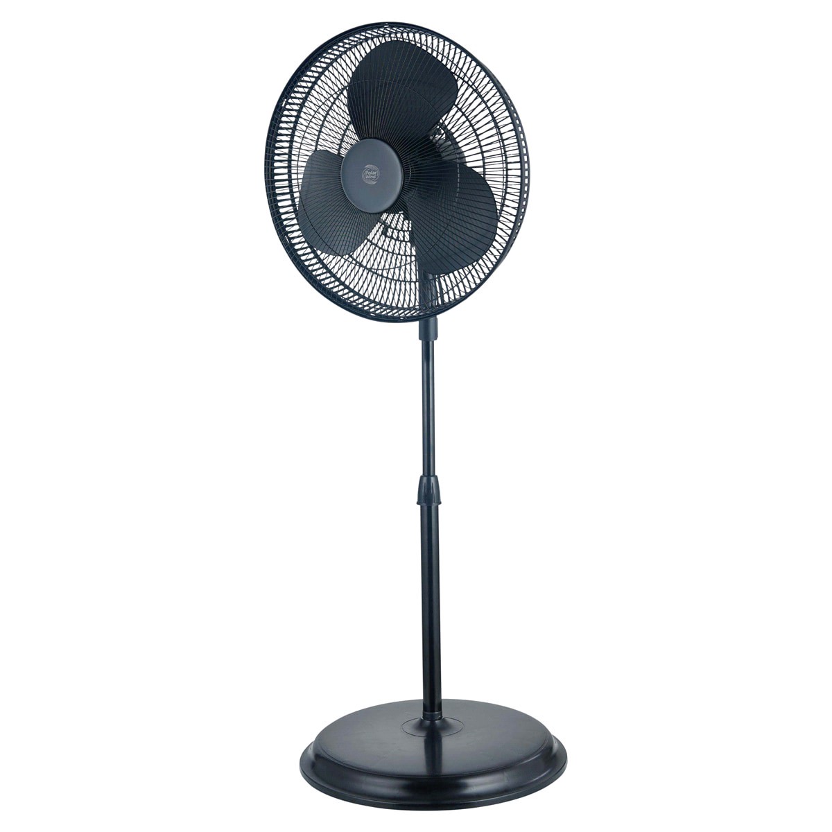 slide 2 of 2, Polar Wind Stand Fan 3 Speed Black, 16 in, 16 in