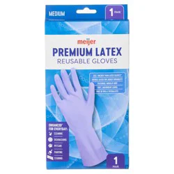 Meijer Reusable Latex Premium Gloves, Medium, 1 Pair