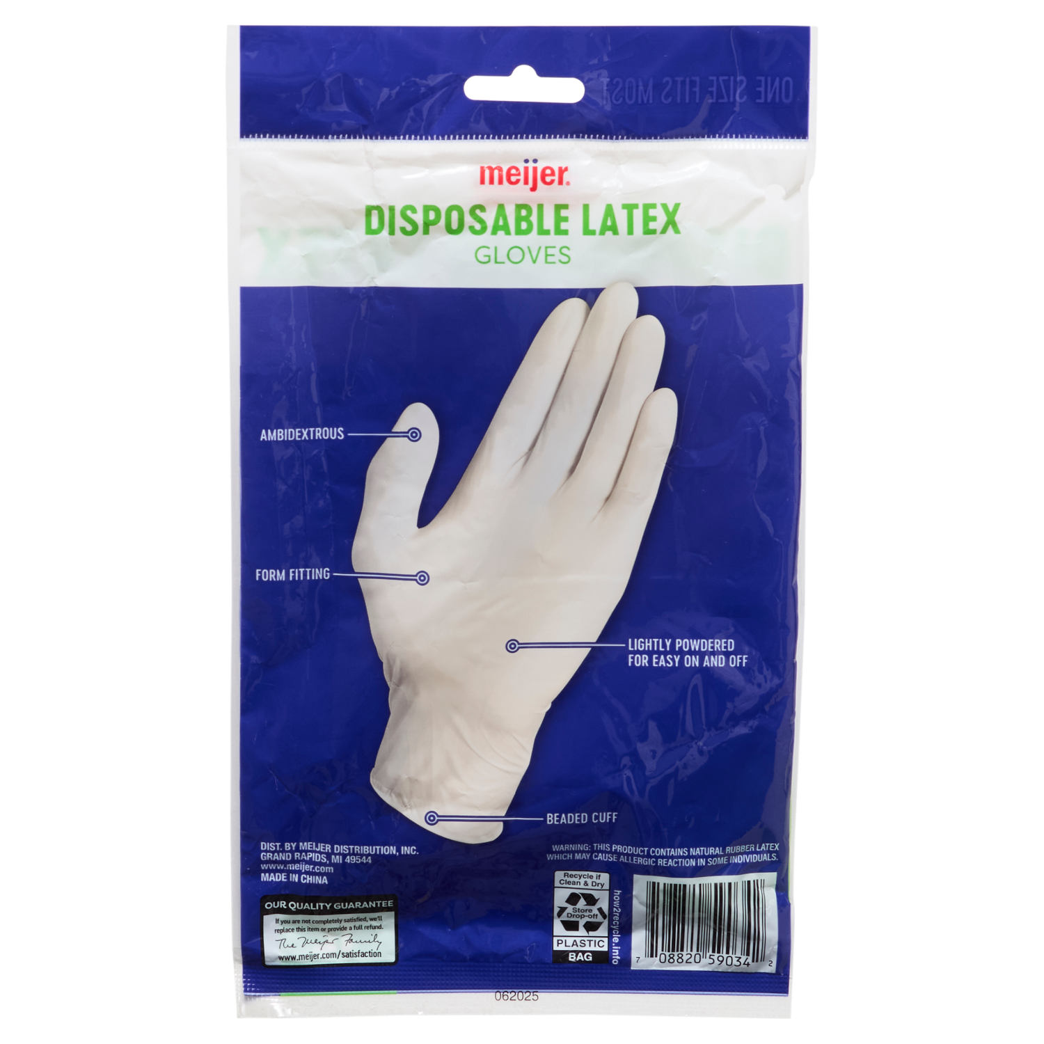 slide 2 of 5, Meijer Disposable Latex Gloves One Size Fits Most, 12 ct