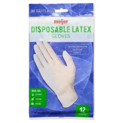 Disposable Latex Gloves, One Size Fits Most, 12 Ct