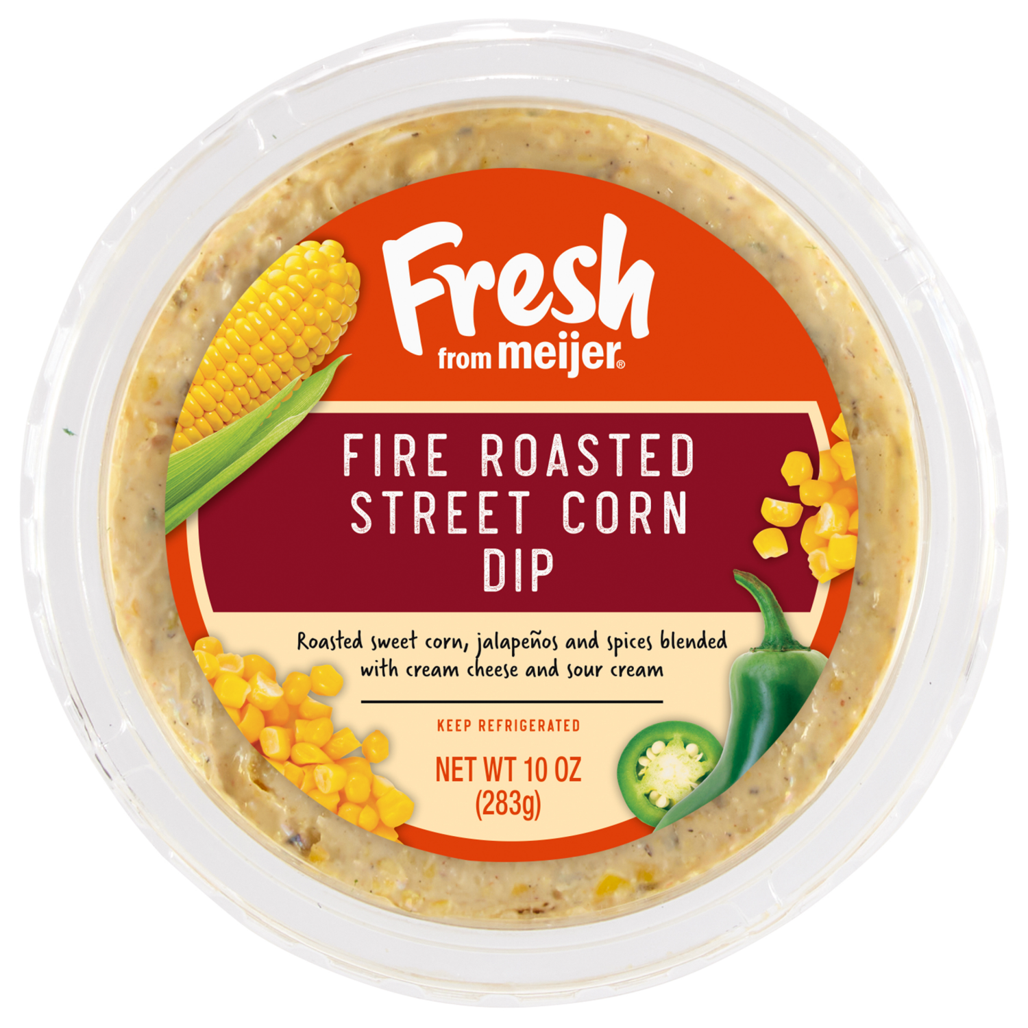 slide 3 of 3, Fresh from Meijer Fire Roasted Street Corn Dip, 10 oz, 10 oz