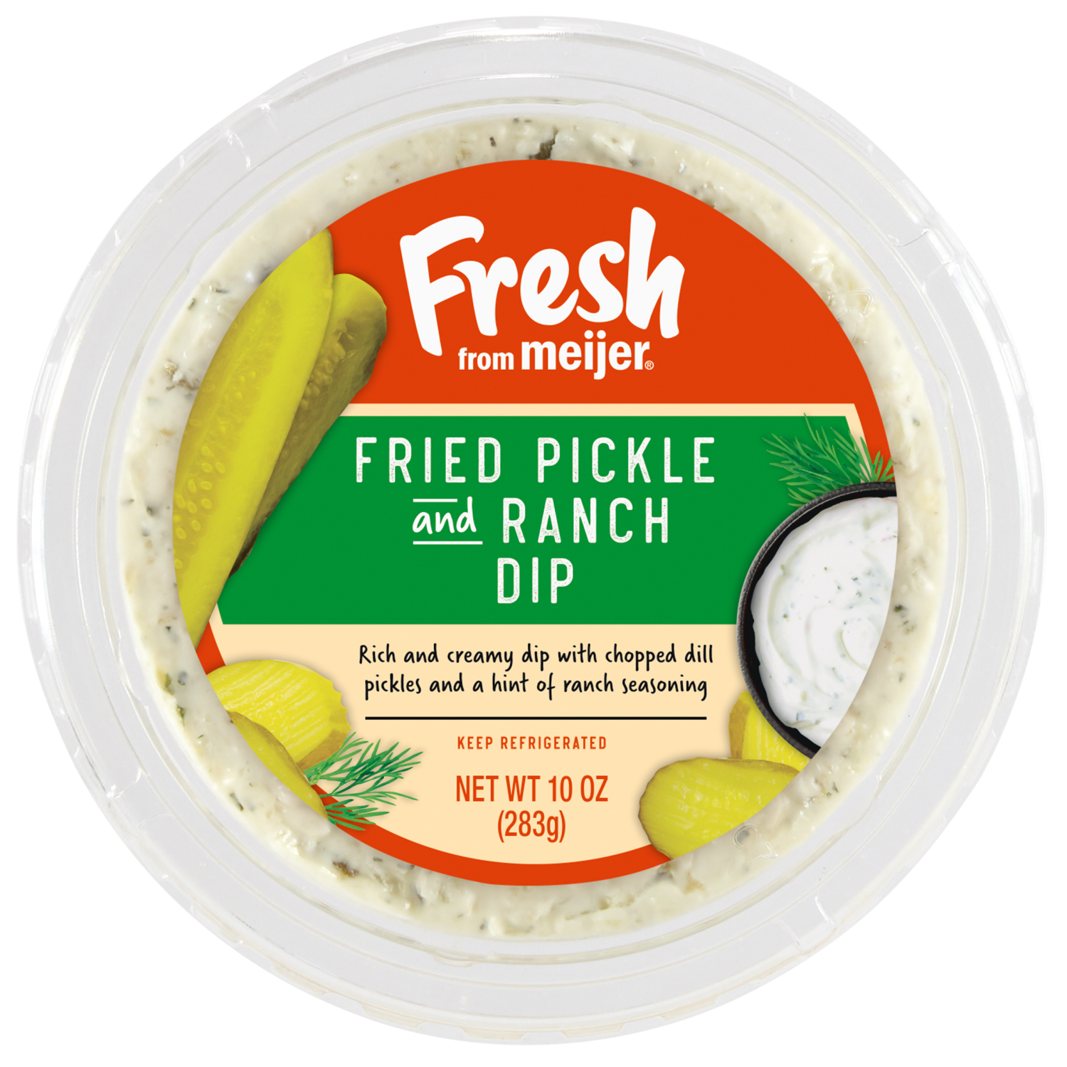 slide 3 of 3, Fresh from Meijer Fried Pickle & Ranch Dip, 10 oz, 10 oz