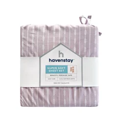 Havenstay Sheets, Twin/Twin XL, Lavender Dotted Stripe