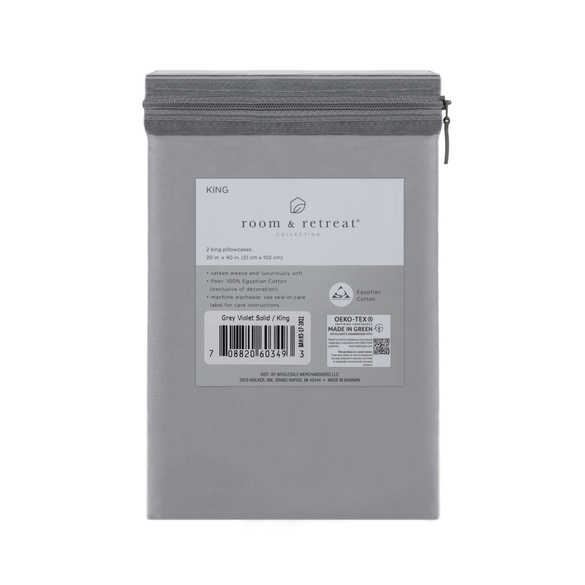 slide 2 of 2, Room & Retreat H Plwcs 500Tc Egyptian Grey Violet K, King Size