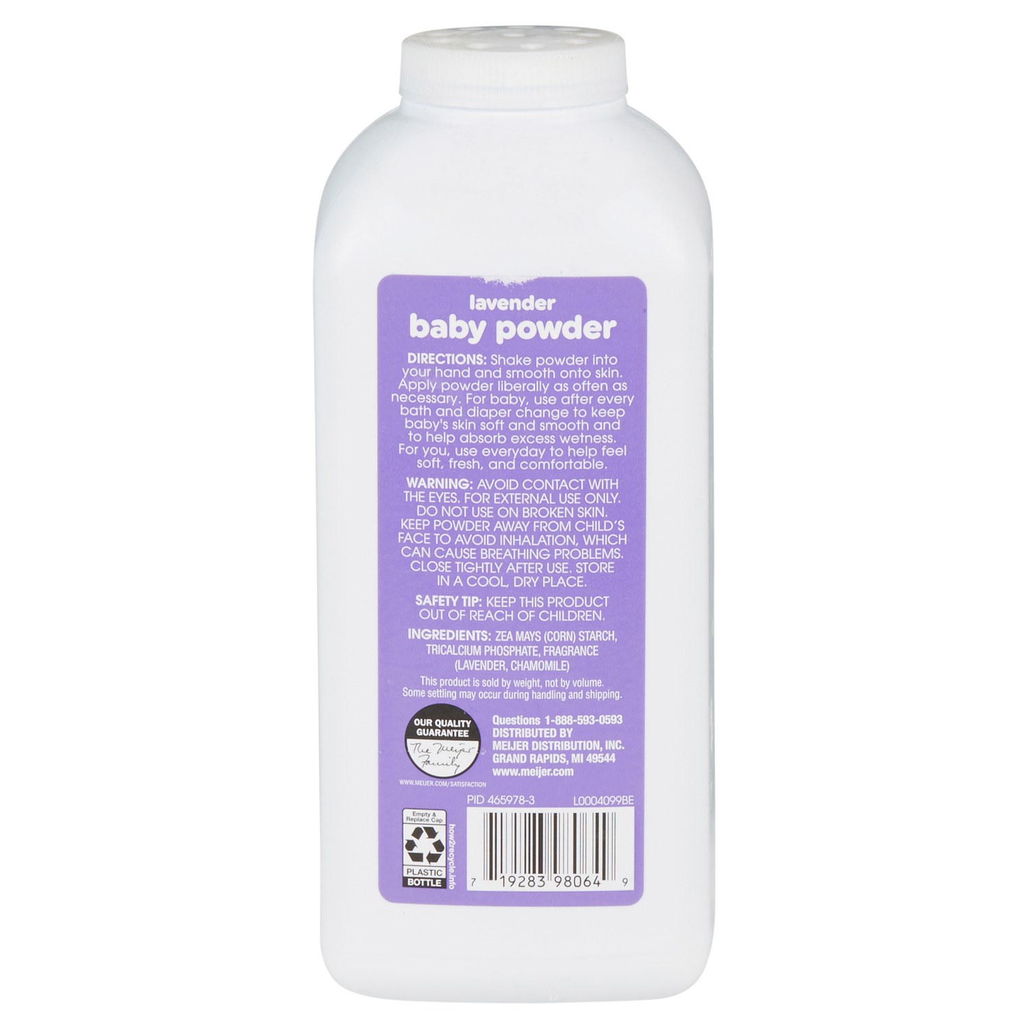 slide 2 of 8, Meijer Baby Powder W/lavender & Chamomile 15 Oz, 15 oz