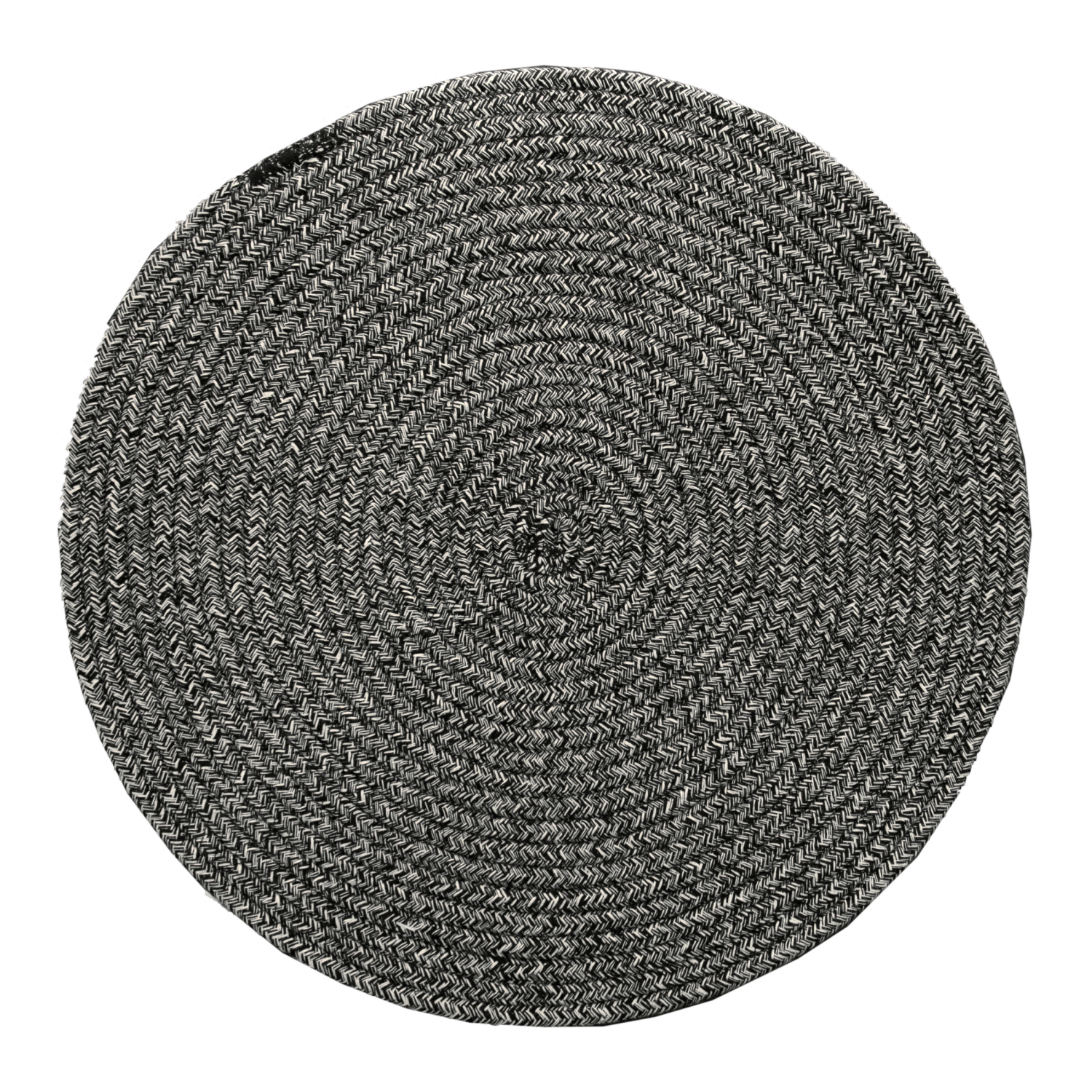 slide 1 of 1, Room & Retreat Braided Round Placemat Black & White, 1 ct