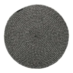Room & Retreat Braided Round Placemat Black & White