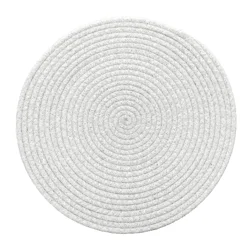 Room & Retreat Braided Round Placemat Titanium