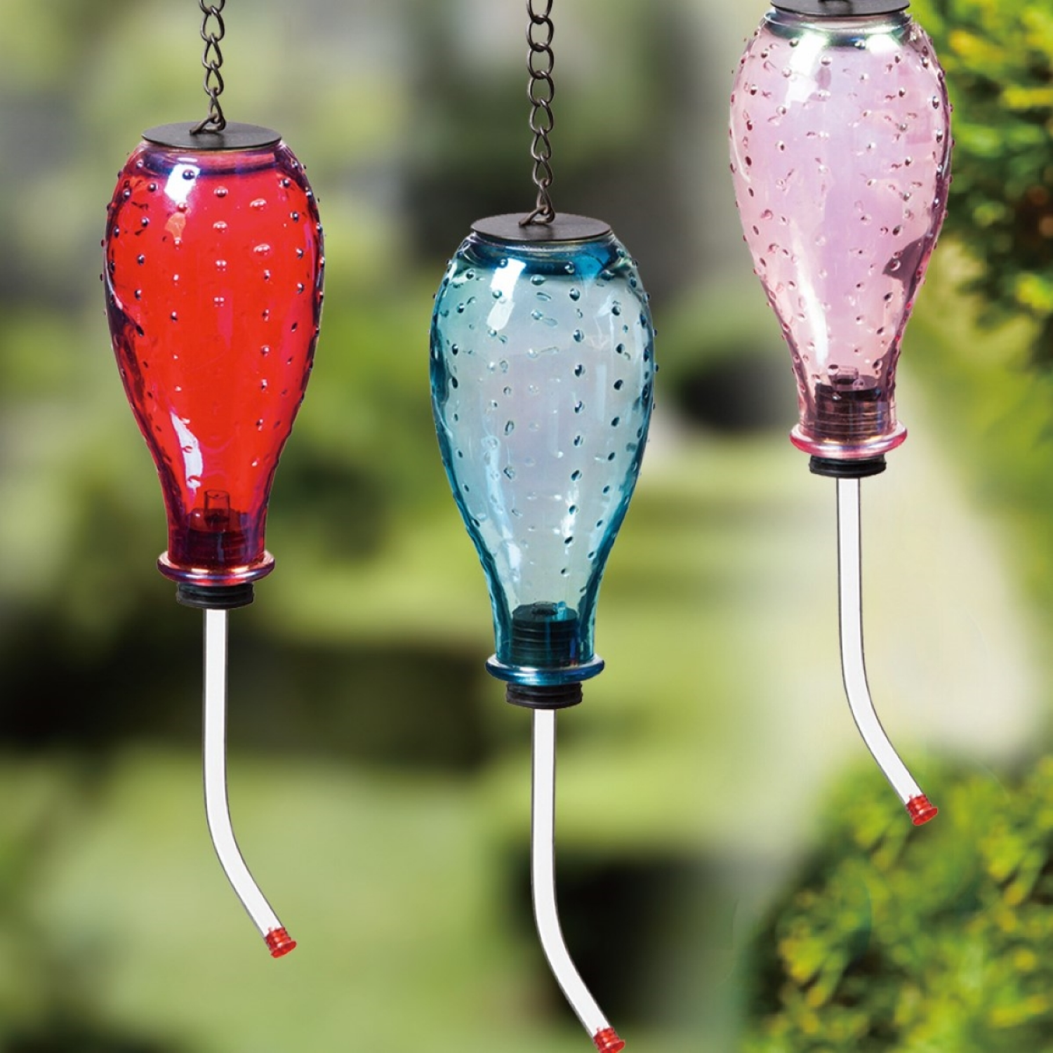 slide 2 of 4, ROOM & RETREAT Room and Retreat Hummingbird Feeder Color Glass, 6 in