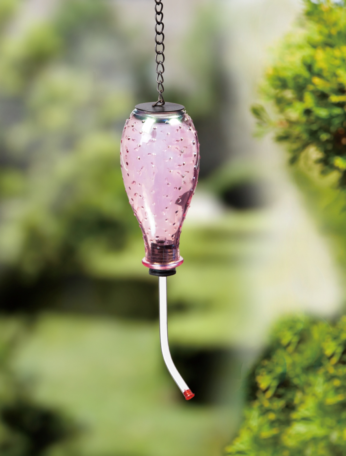 slide 3 of 4, ROOM & RETREAT Room and Retreat Hummingbird Feeder Color Glass, 6 in