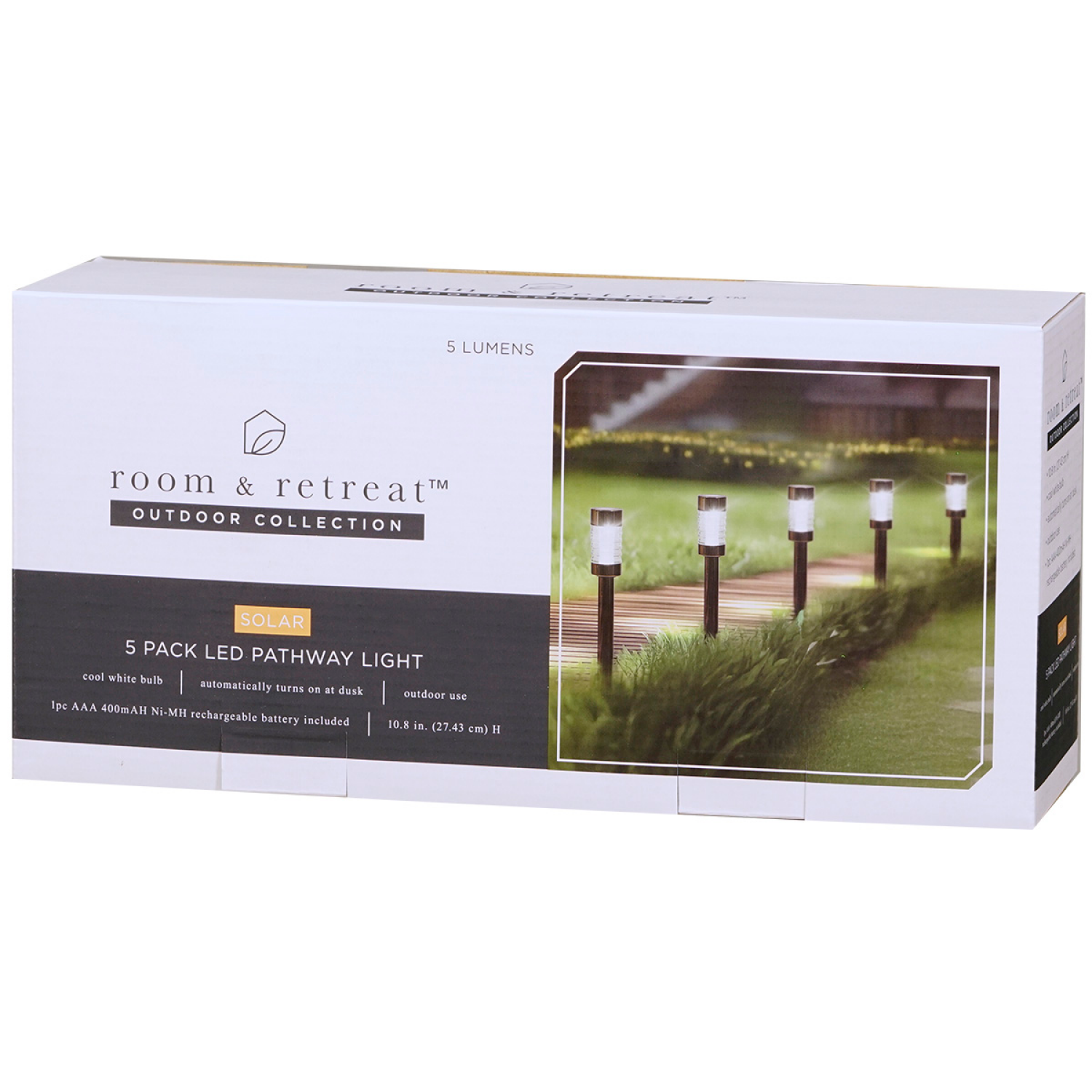 slide 2 of 2, ROOM & RETREAT RR Solar, Black, 5 ct