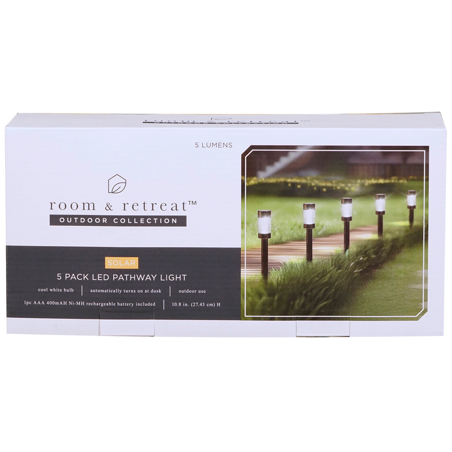 slide 1 of 2, ROOM & RETREAT RR Solar, Black, 5 ct