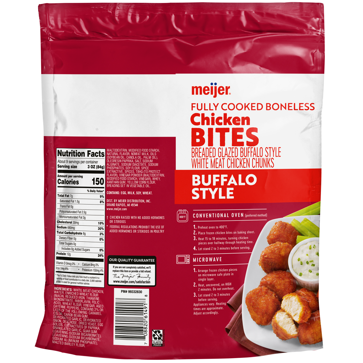slide 2 of 2, Meijer Buffalo Style Boneless Chicken Wingz, 25.5 oz