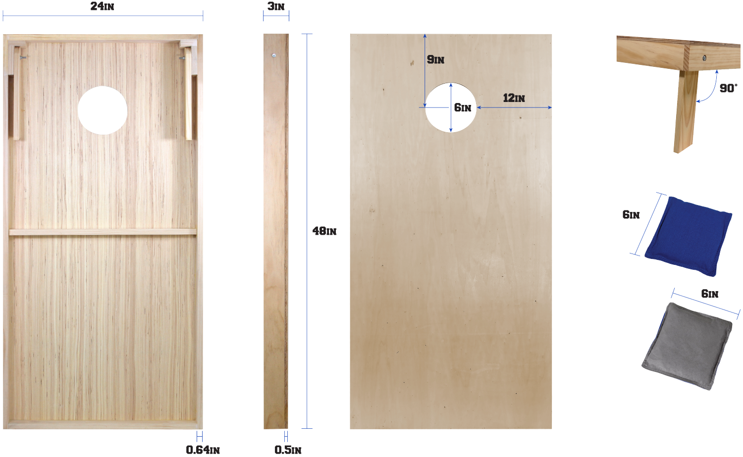slide 4 of 4, LAKE & TRAIL OFFICIAL CORNHOLE SET, 2x4ftx3 in
