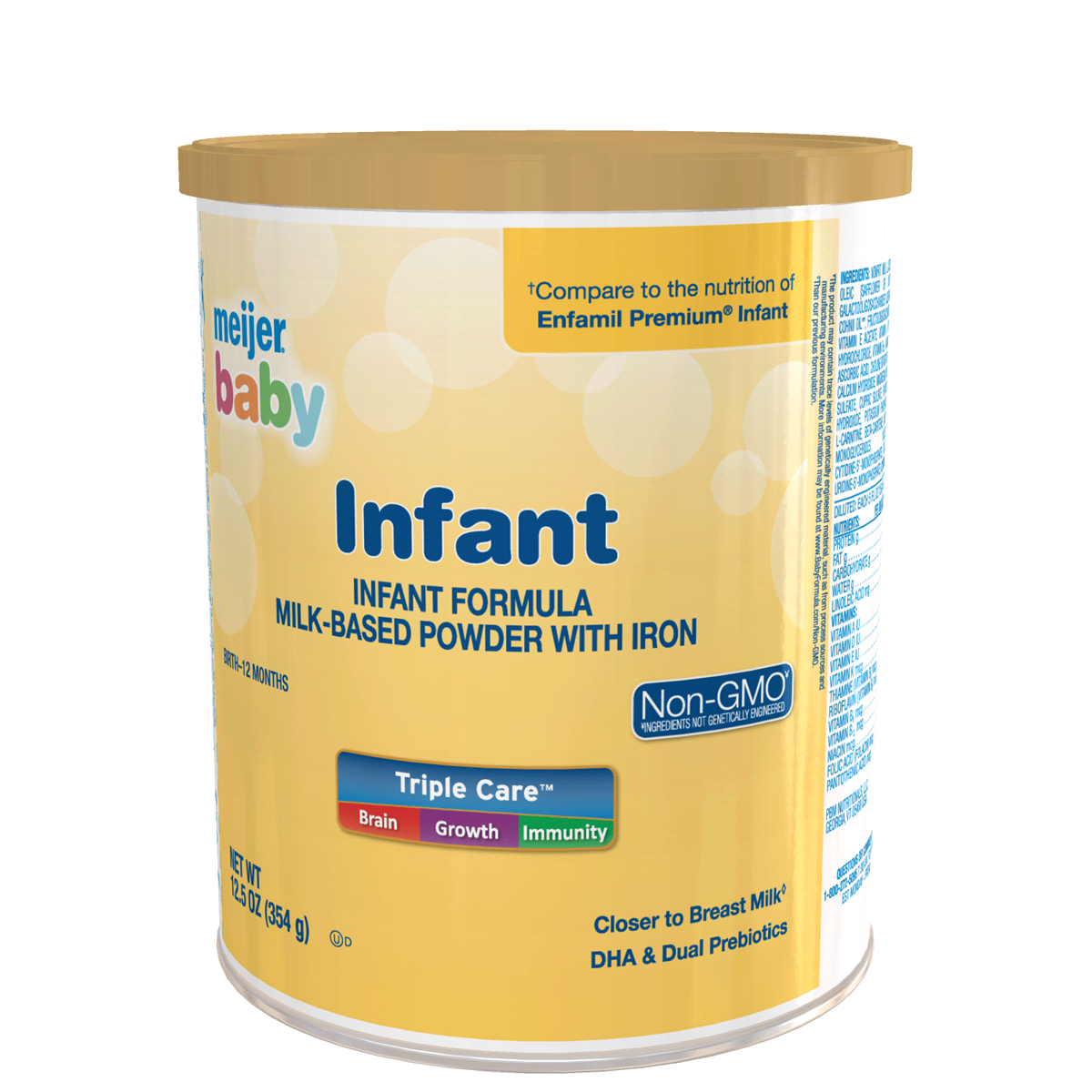 slide 3 of 3, Meijer Infant Milk-Based Baby Formula Powder with Iron, 12.5 oz