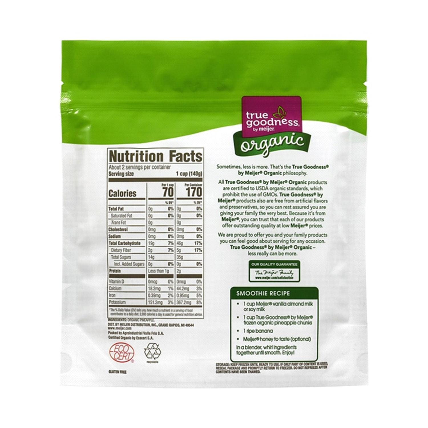 slide 2 of 2, True Goodness Organic Pineapple 12 Oz, 12 oz