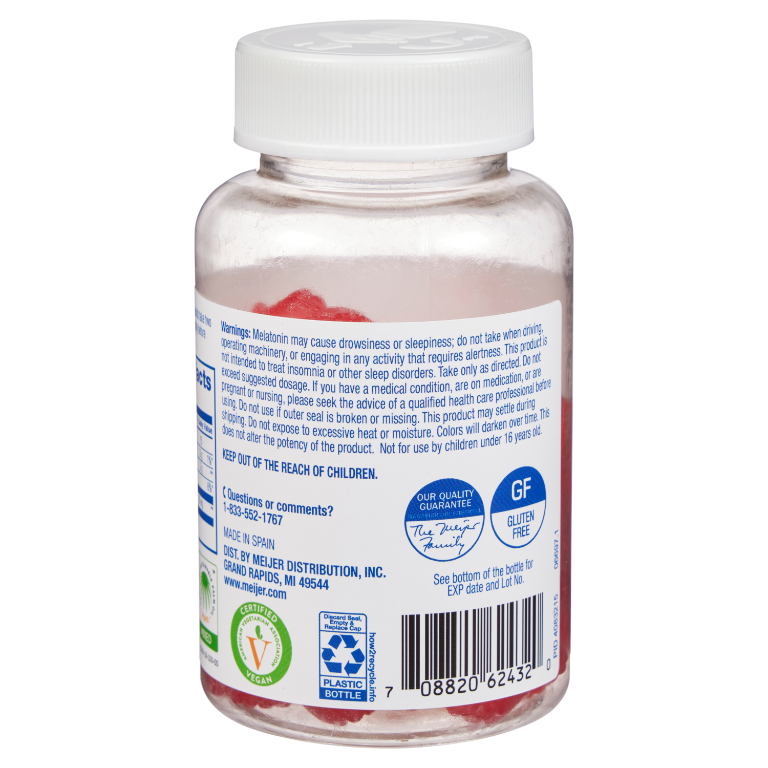 slide 2 of 3, MEIJER WELLNESS Melatonin Dietary Supplement Gummy, 60 ct; 10 mg