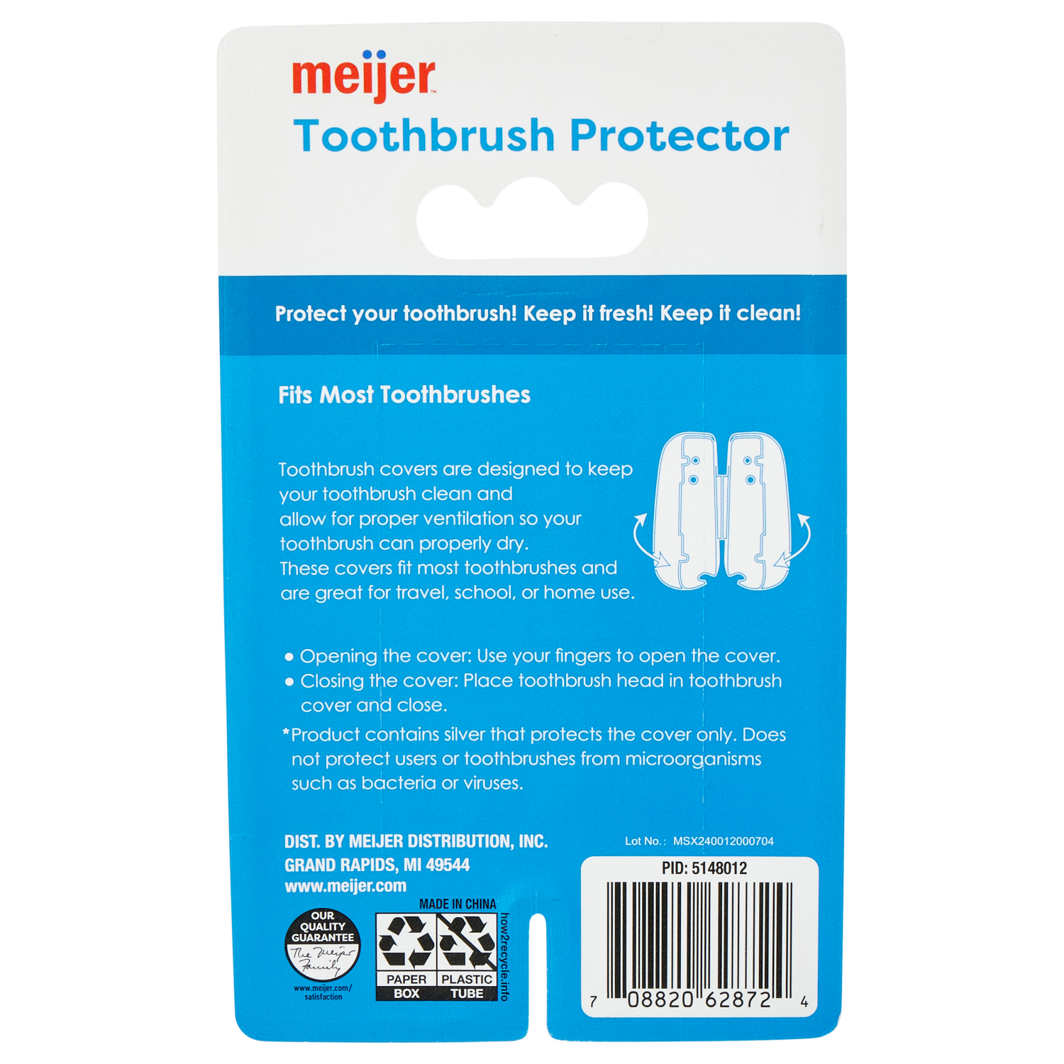 slide 2 of 3, Meijer Antimicrobial Toothbrush Covers, 4 ct