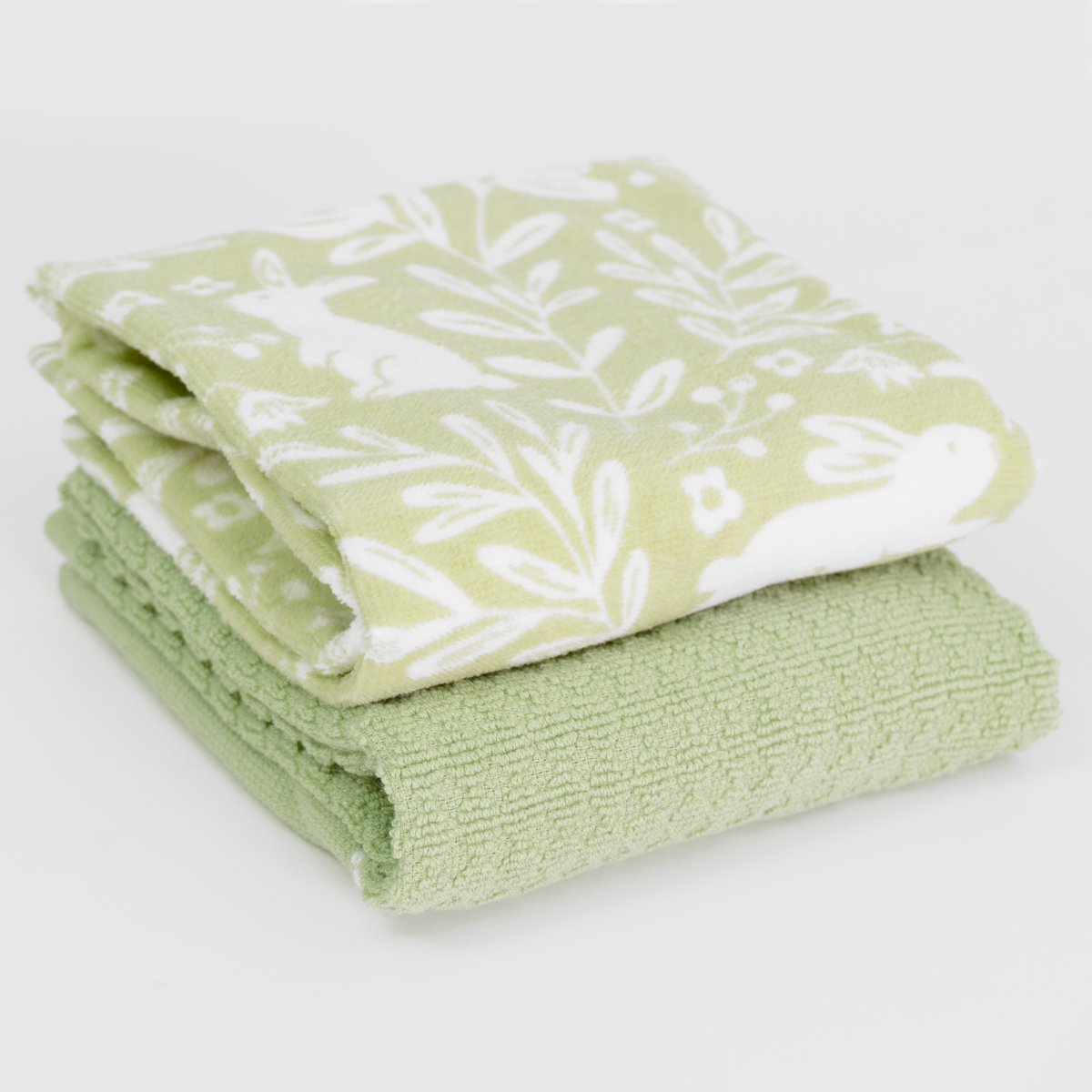 slide 2 of 2, Room & Retreat Seasonal Easter Wishes Tonal Bunnies 2pc Kitchen Towel Set, 16 in x 26 in, 2 ct