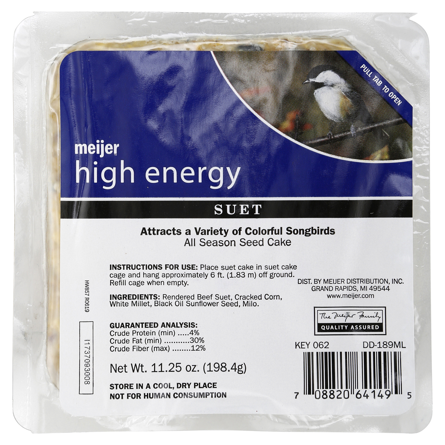 slide 1 of 1, Meijer High Energy Wild Bird Suet, 11 Oz, 11 oz