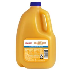 Meijer Orange Juice, Pulp Free, With Calcium, Gallon