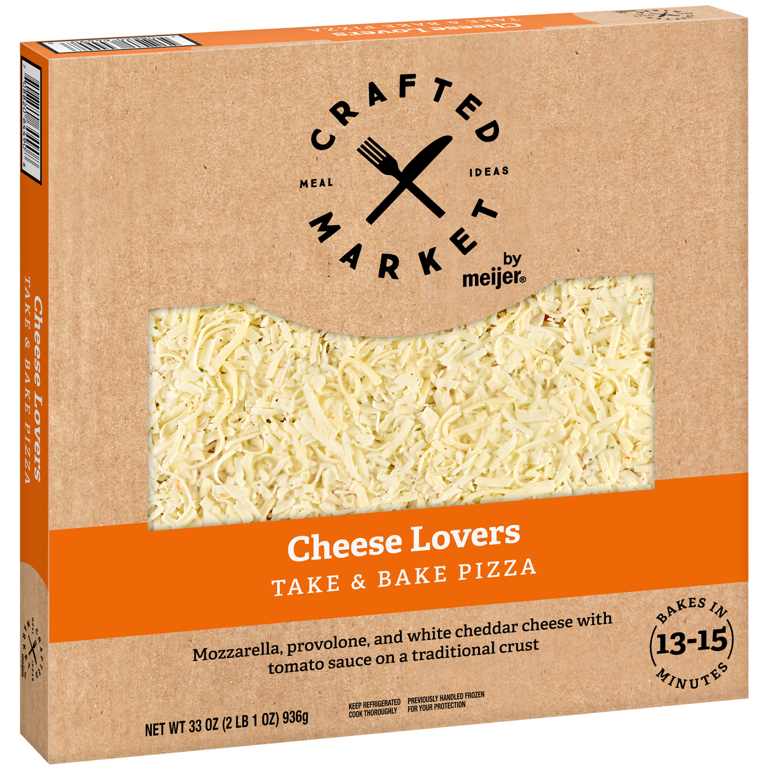 slide 4 of 5, Crafted Market by Meijer Cheese Lovers Pizza, 33 oz., 33 oz