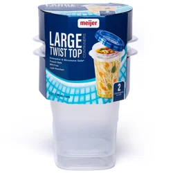 Meijer Food Containers Twist Top 32oz 2ct