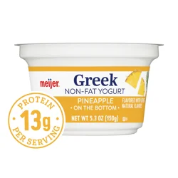 Meijer Green Nonfat Yogurt, Pineapple, 5.3 Oz