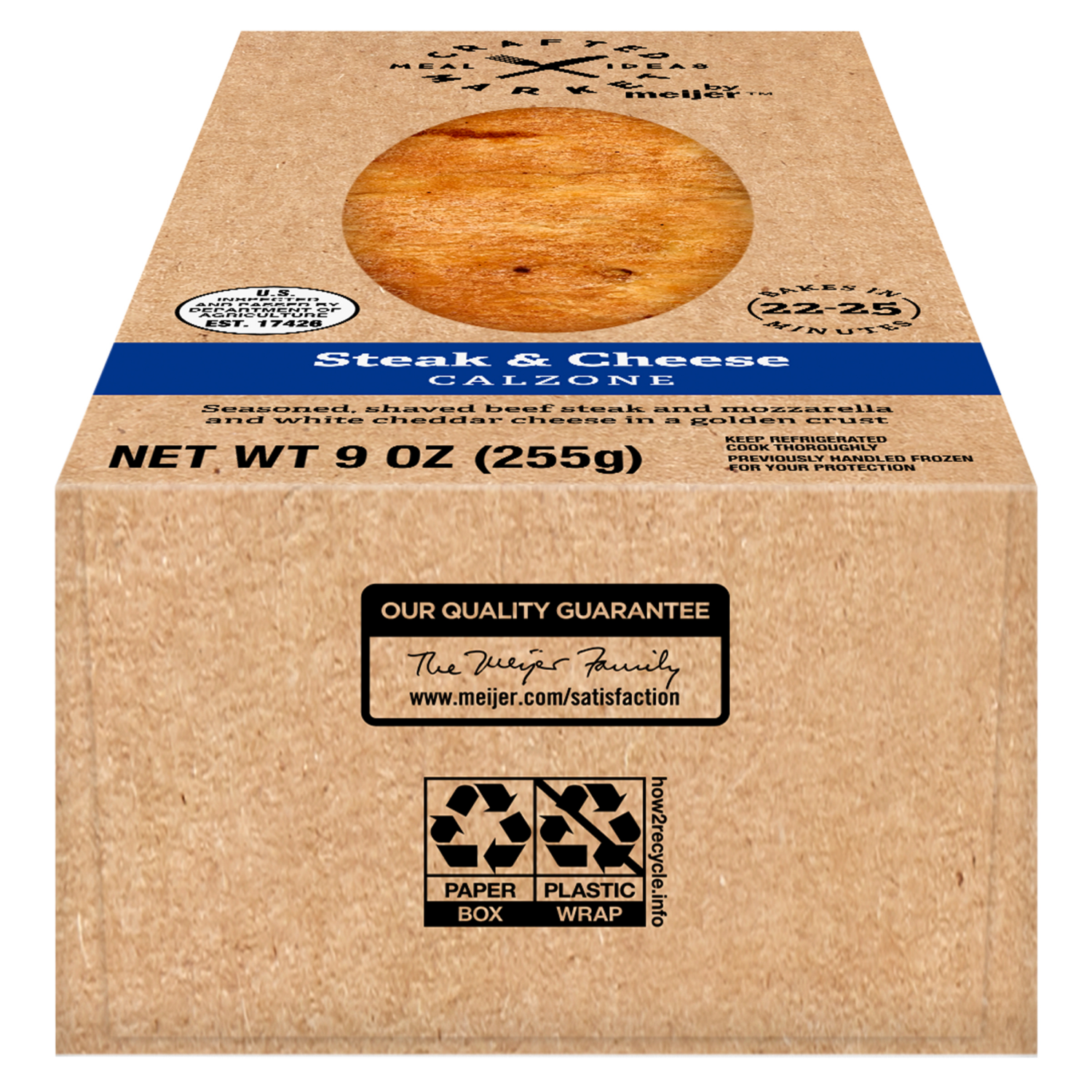 slide 3 of 7, Crafted Market by Meijer Steak and Cheese Calzone, 9 oz., 9 oz