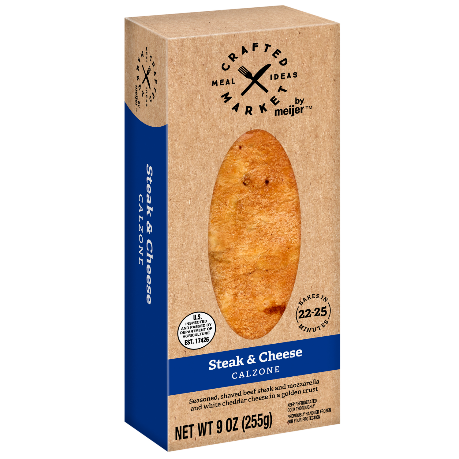 slide 6 of 7, Crafted Market by Meijer Steak and Cheese Calzone, 9 oz., 9 oz