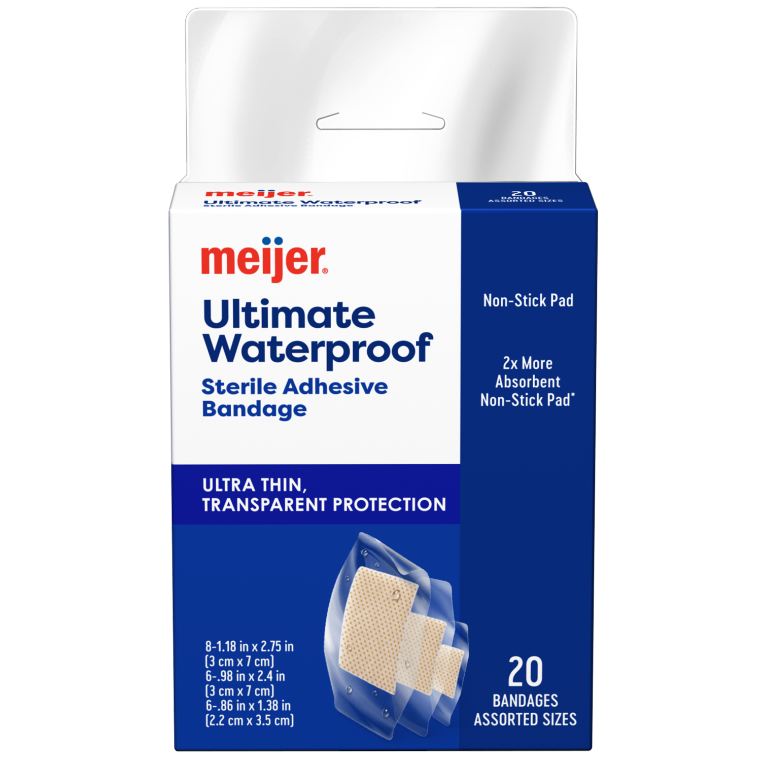 slide 1 of 4, Meijer Ultimate Waterproof Adhesive Bandages, 20 ct