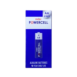 Meijer Powercell Battery Aa 8 Pack Paper Box