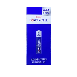 Meijer Powercell Battery Aaa 8 Pack Paper Box