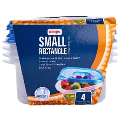 Meijer Small Rectangle Containers with Lids