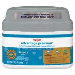Meijer Advantage Premium Baby Formula Powder With Iron, Enhanced Formula With Dual Hmos For Immune Support And Digestive Health, Non-Gmo, 23.2 Oz