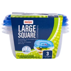 Meijer Large Square Containers with Lids