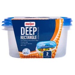 Meijer Deep Rectangle Containers with Lids