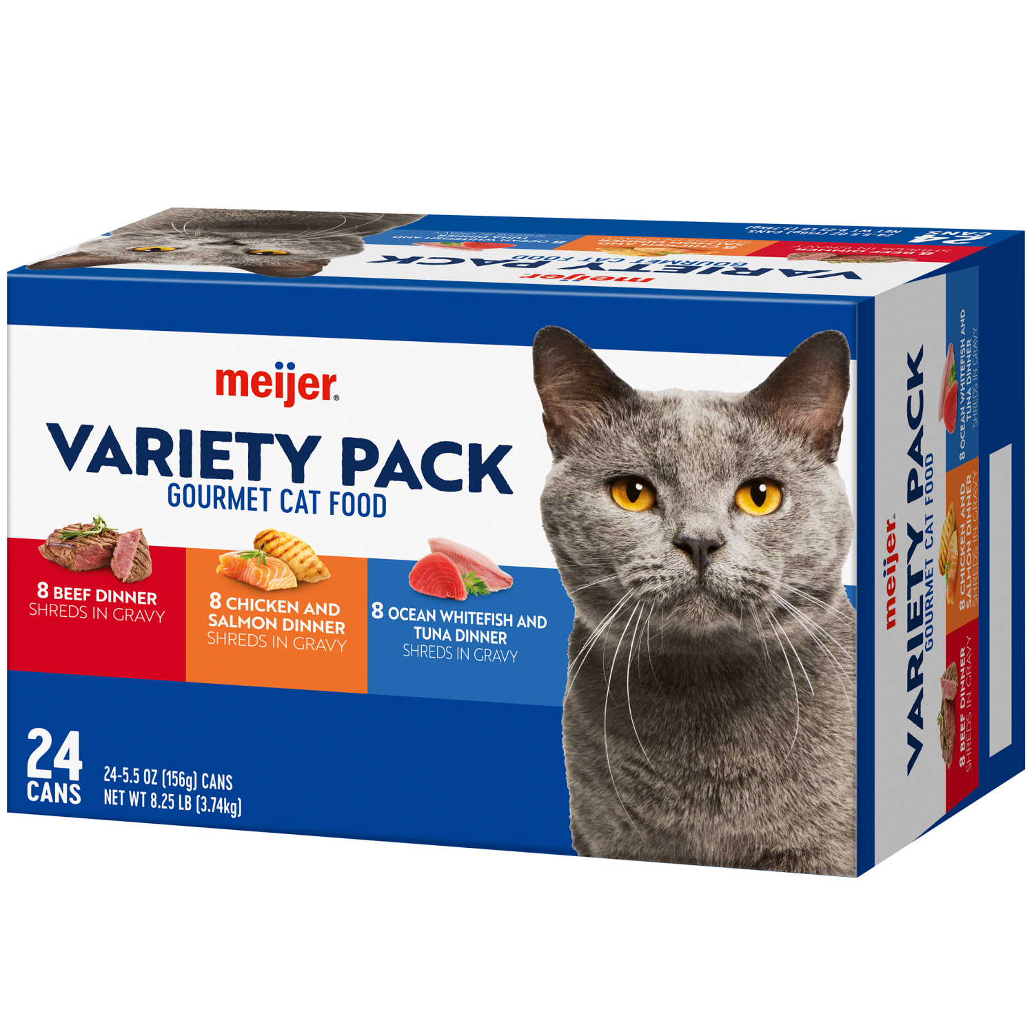 slide 7 of 8, Meijer Wet Cat Shreds Variety Pack 24 cans 5.5oz, 24 cans, 5.5 oz