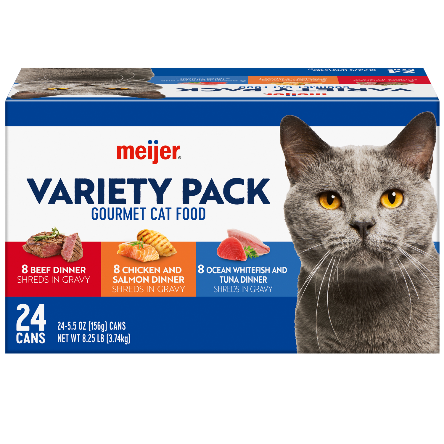 slide 8 of 8, Meijer Wet Cat Shreds Variety Pack 24 cans 5.5oz, 24 cans, 5.5 oz