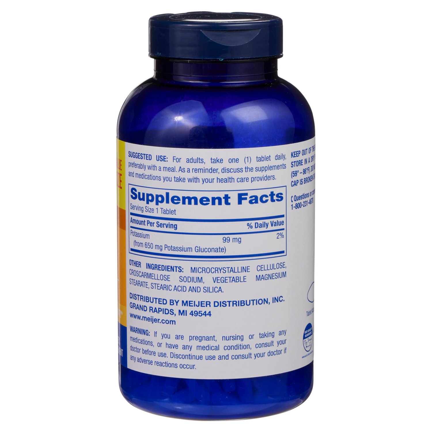 slide 4 of 5, Meijer Wellness Meijer Bb Potassium Cplt, 500 ct; 99 mg